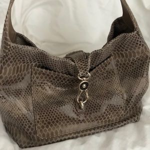 🐍 Dooney and Bourke Suede Snakeskin Hobo Bag